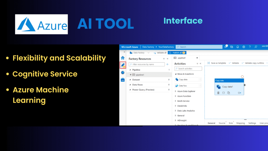  Microsoft Azure AI TOOL
FEATURE
Azure Machine Learning
Cognitive Service
Flexibility and Scalability