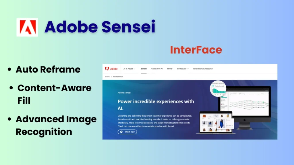 5. Adobe Sensei: AI Tools For Graphic Design
features- Auto Reframe
Content-Aware Fill
Advanced Image RecognitionIntelligent Automation