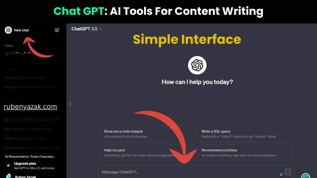 Chat GPT: AI Tools For Content Writing