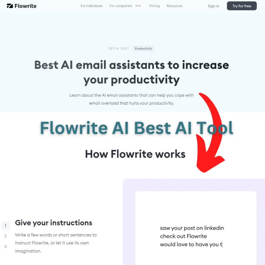 User-Friendly Interface:
Browser-Based Ease:
Benefits AI Email Writer ⭐
5. Flowrite AI