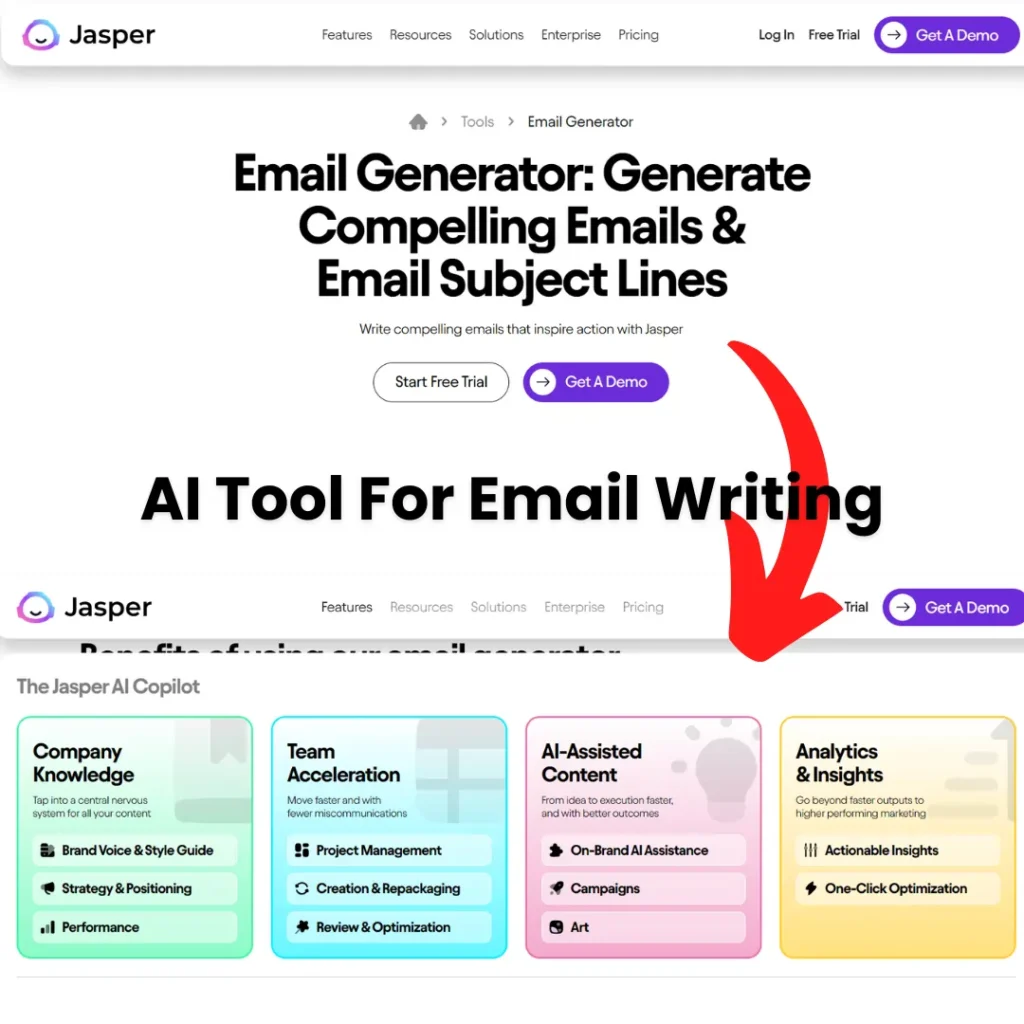 Benefits AI Email Writer ⭐3. Jasper.AI AI Tools For Email Writing