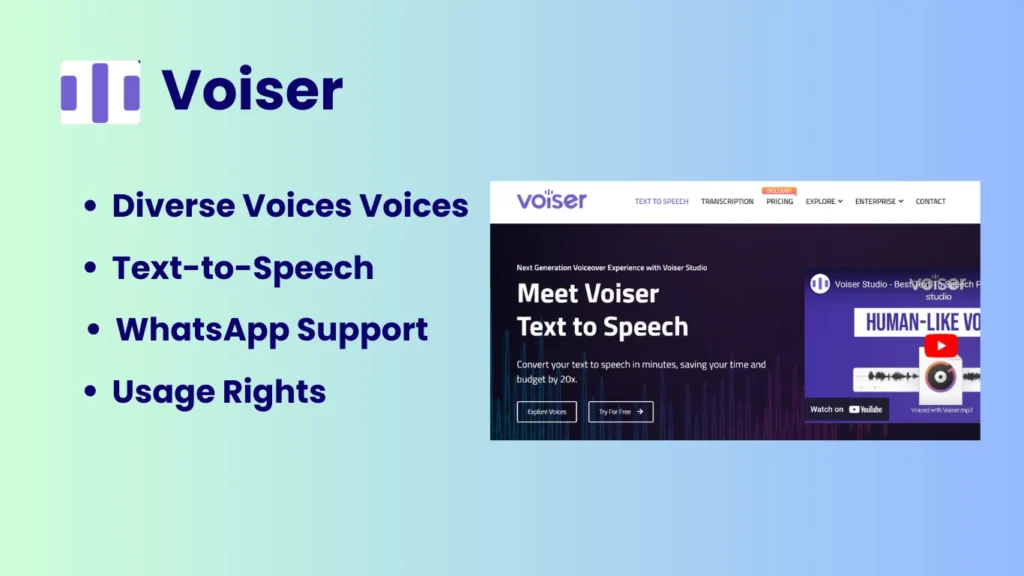 Voiser: AI Tools For Voice Over