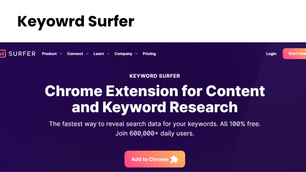 Keyword Surfer interface
benefits: Best AI Tools For Keyword Research