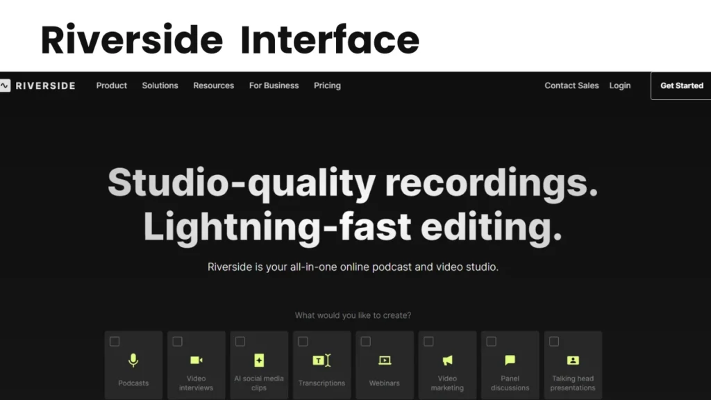 Riverside Web-based Platforms: vlog editing software