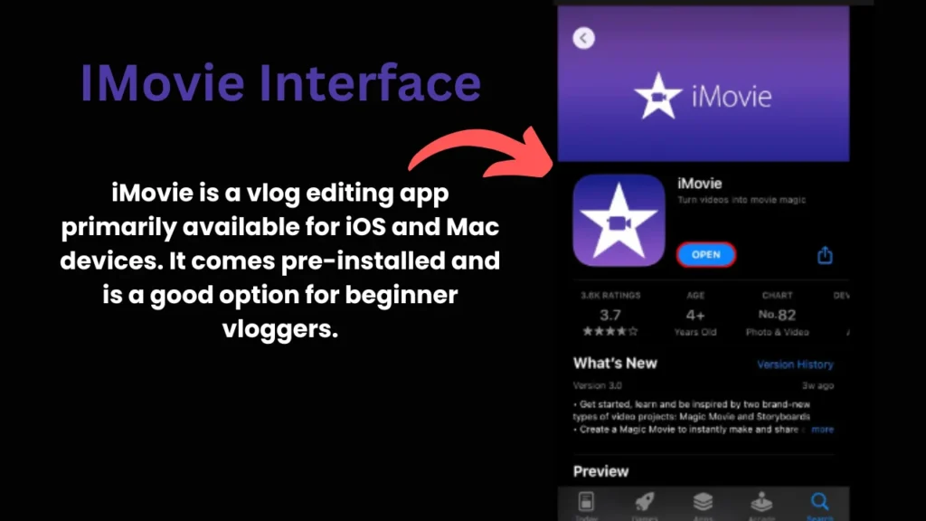 iMovie: Vlog Editing Tools
iMovie is a vlog editing app primarily available for iOS and Mac devices. It comes pre-installed and is a good option for beginner vloggers.